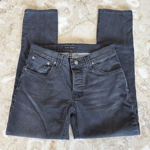 Nudie Grim Tim Broken Black Button Fly Jeans - Picture 7 of 16